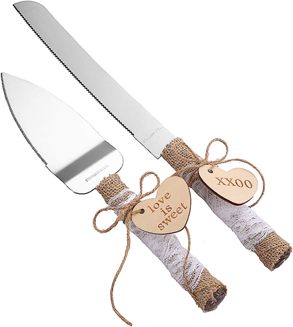 Rustic Wedding Cake Knife and Serving Set