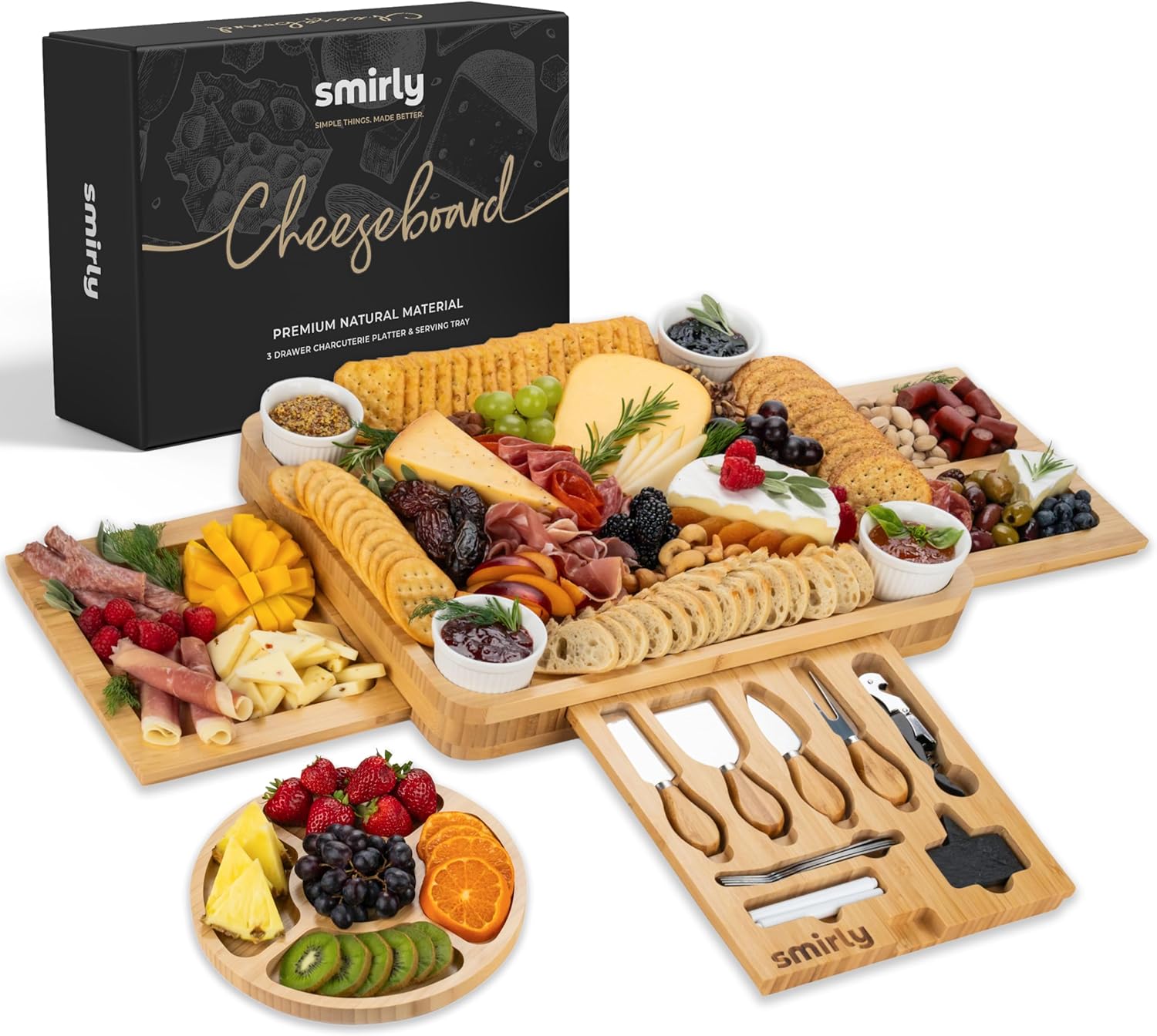Large Bamboo Charcuterie Boards Set