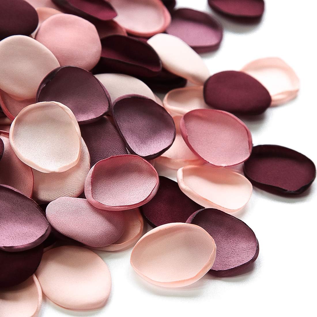 Burgundy Faux Silk Rose Petals, 300 Pcs