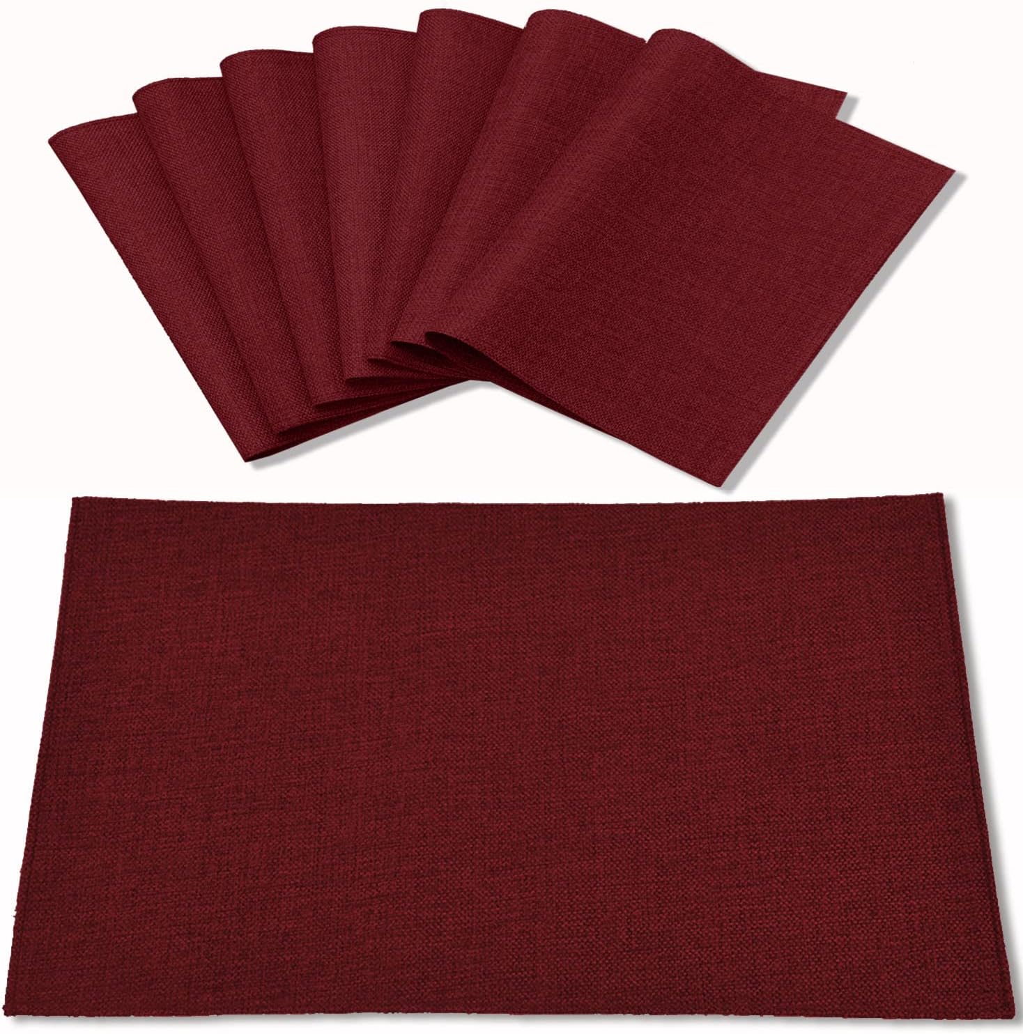 Burgundy Cloth Placemats, Set of 8