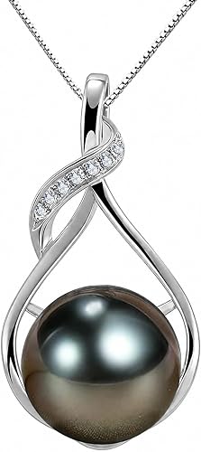 Tahitian Black Pearl Necklace, Gift for Wife