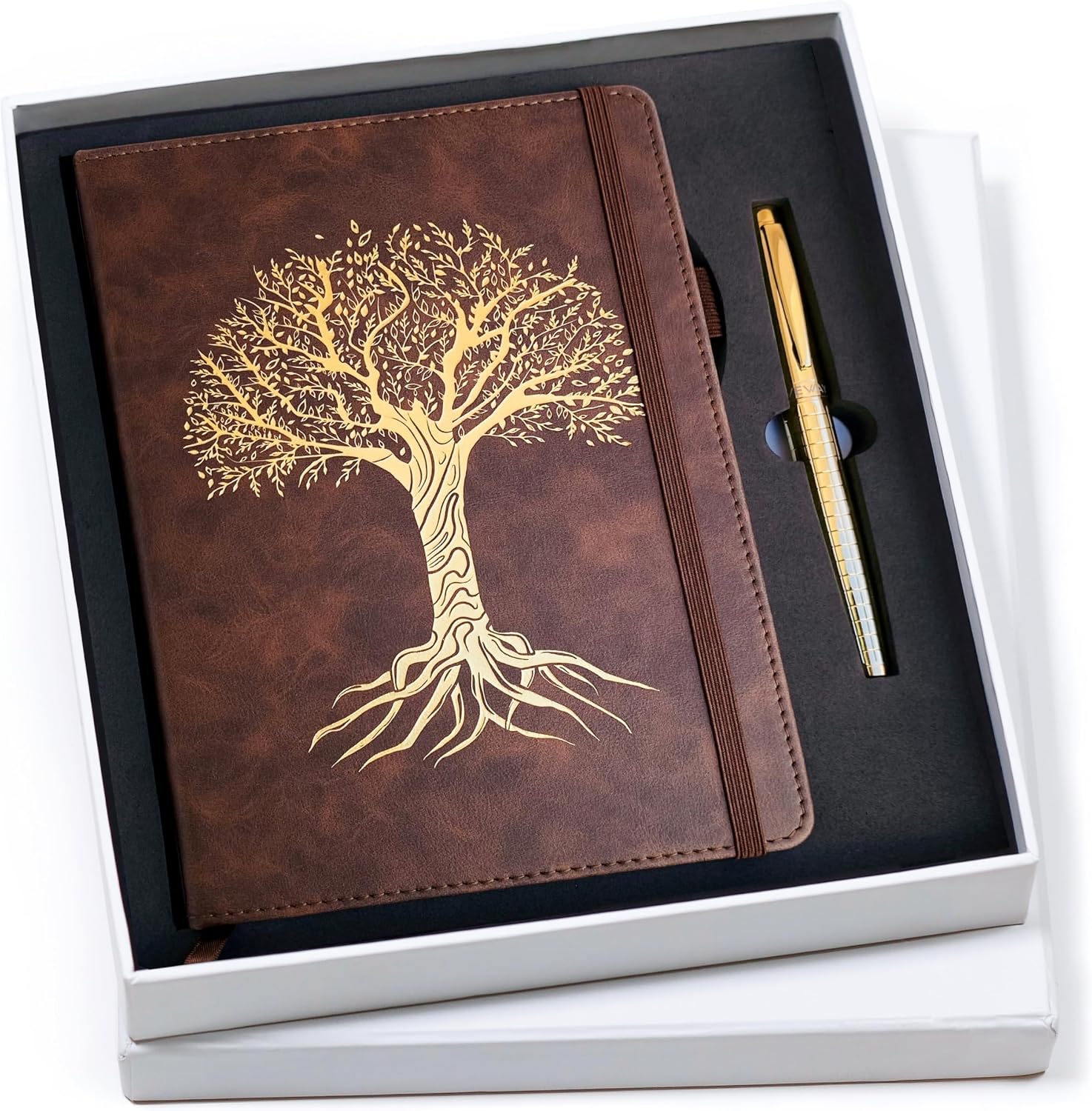Vegan Leather Journal & Pen Set, Tree of Life