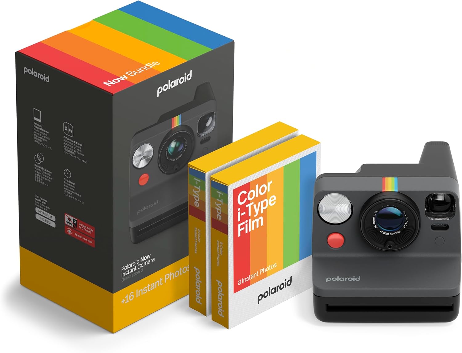 Polaroid Now 3rd Gen I-Type Instant Camera + Film Bundle