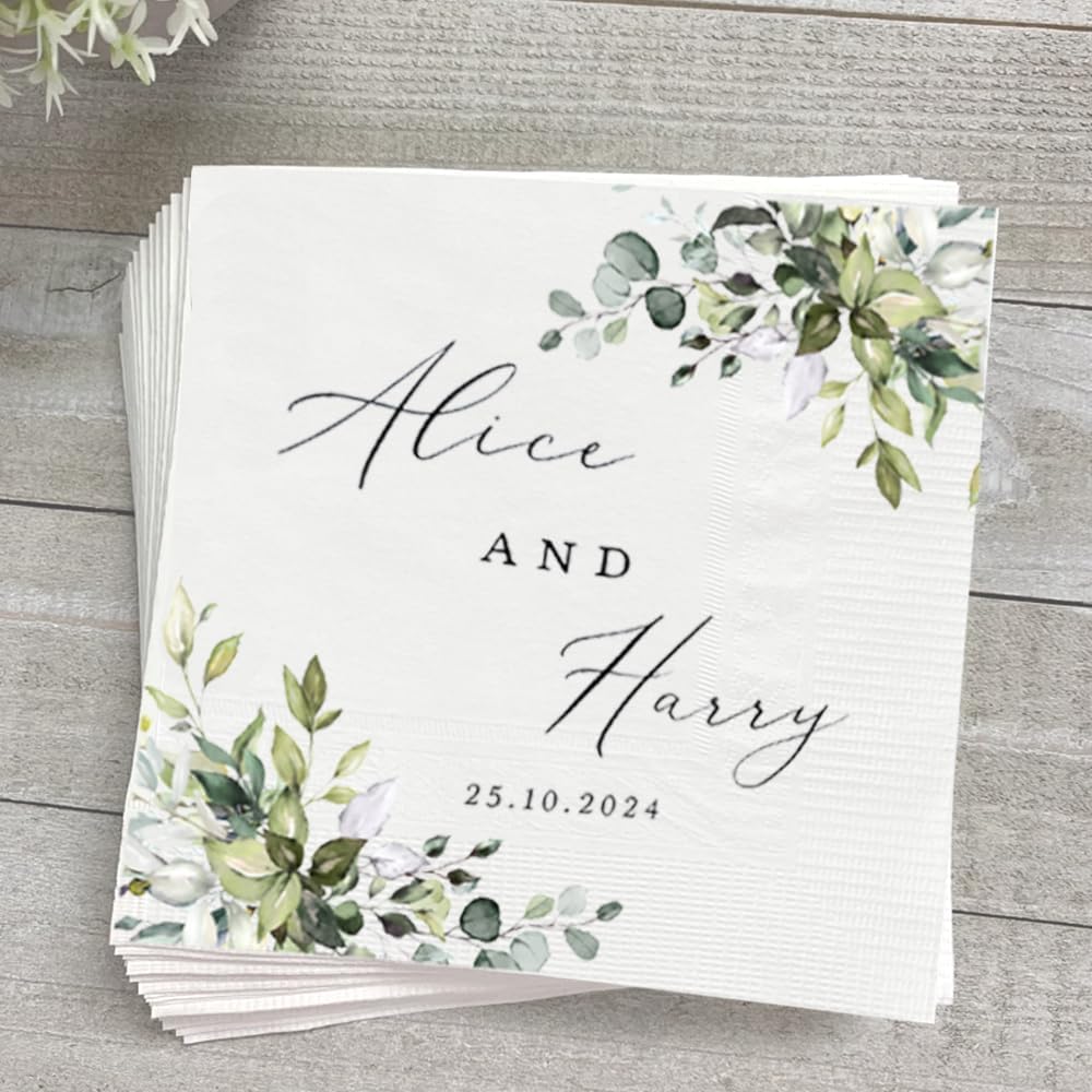 Personalized Wedding Cocktail Napkins