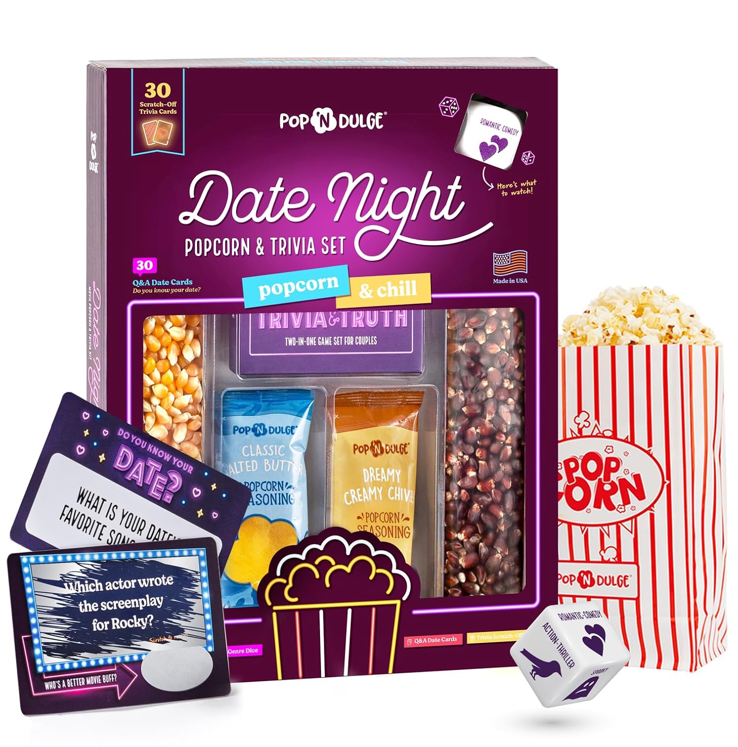 Date Night Scratch-Off Cards & Popcorn Gift Set