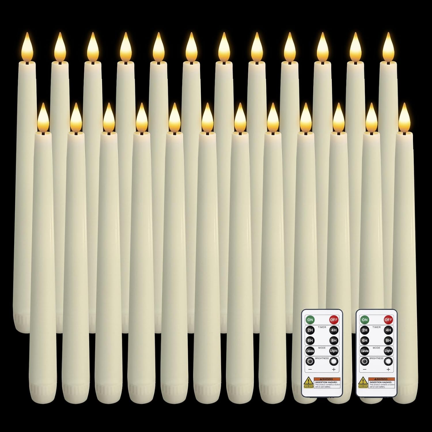 24 Pcs Flameless Taper Candles with Remote