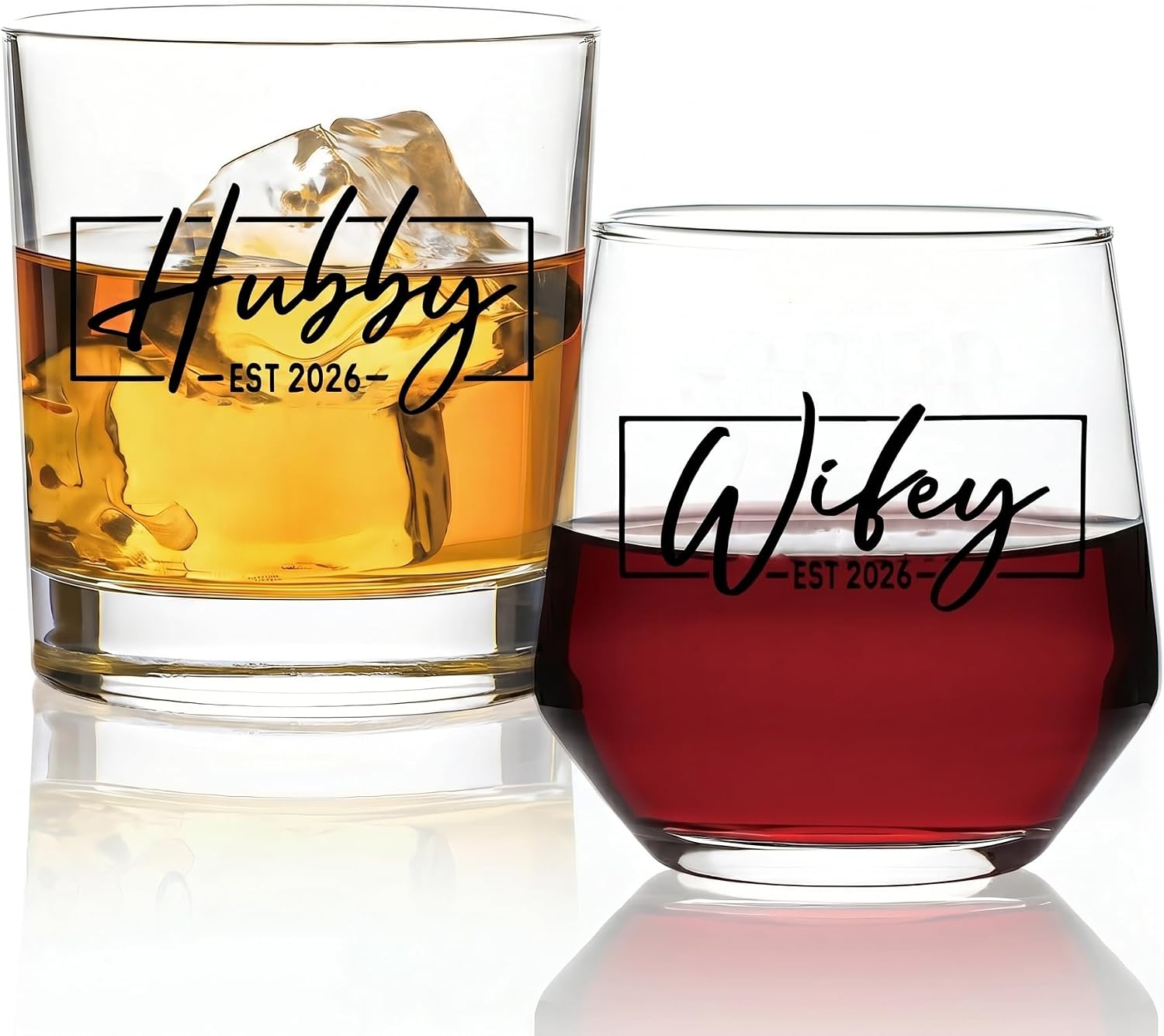 His & Hers Wine and Whiskey Glass Set
