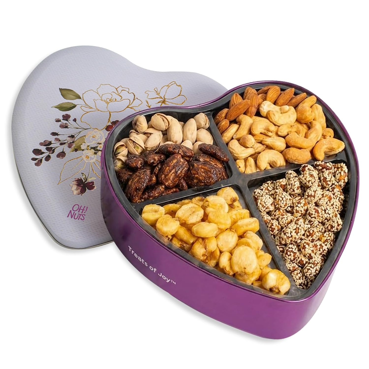 Heart Shaped Gourmet Mixed Nuts Gift Basket