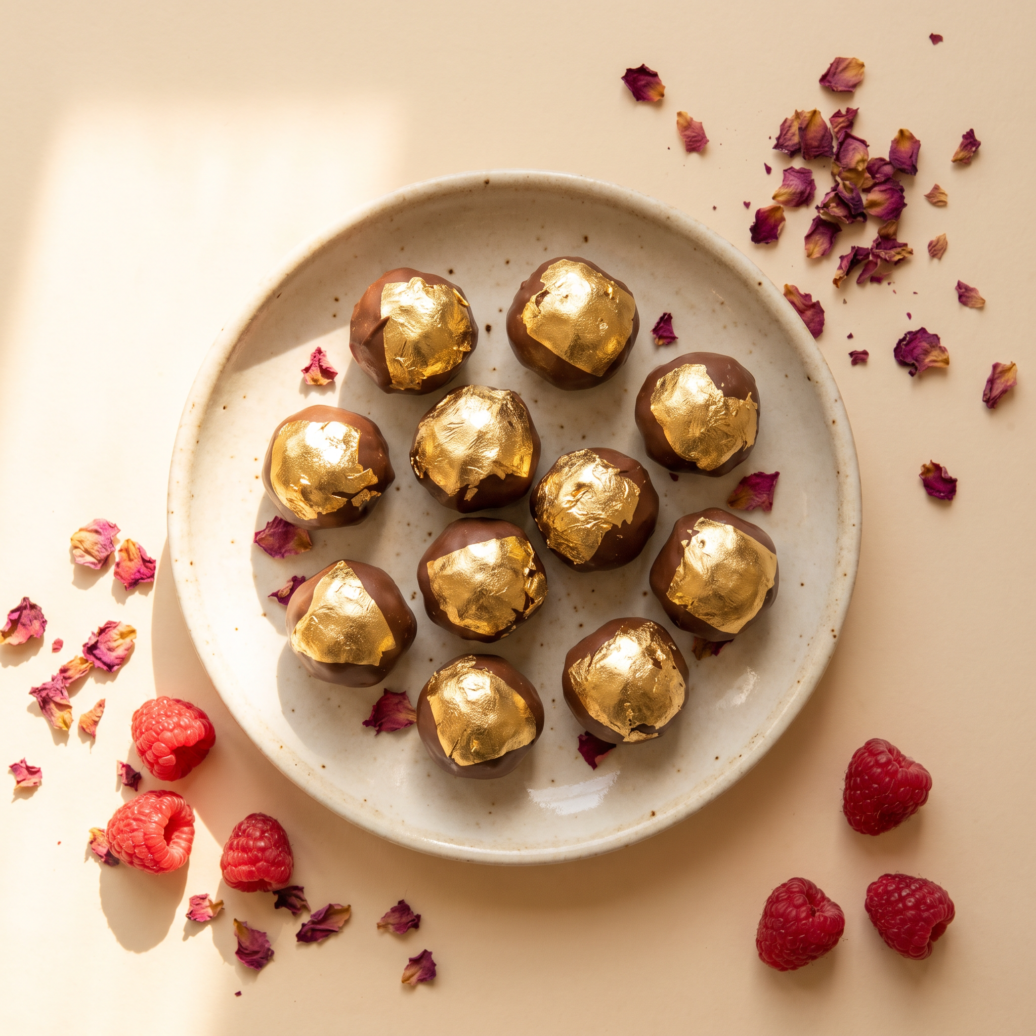 Gold Painted Chocolate Truffles